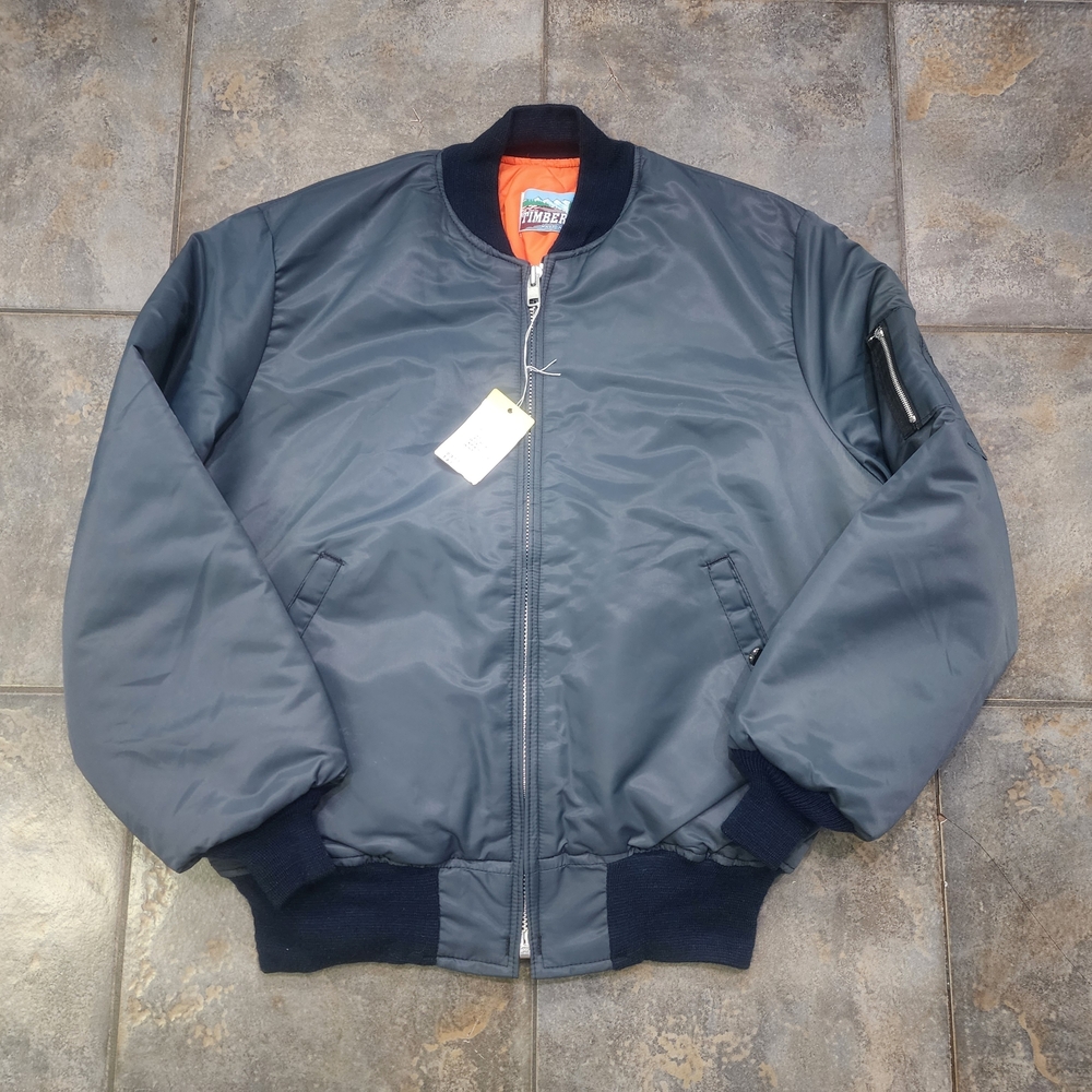 Vintage 80s Timber King Mens Medium Quilted Military Police Bomber Flight Jacket